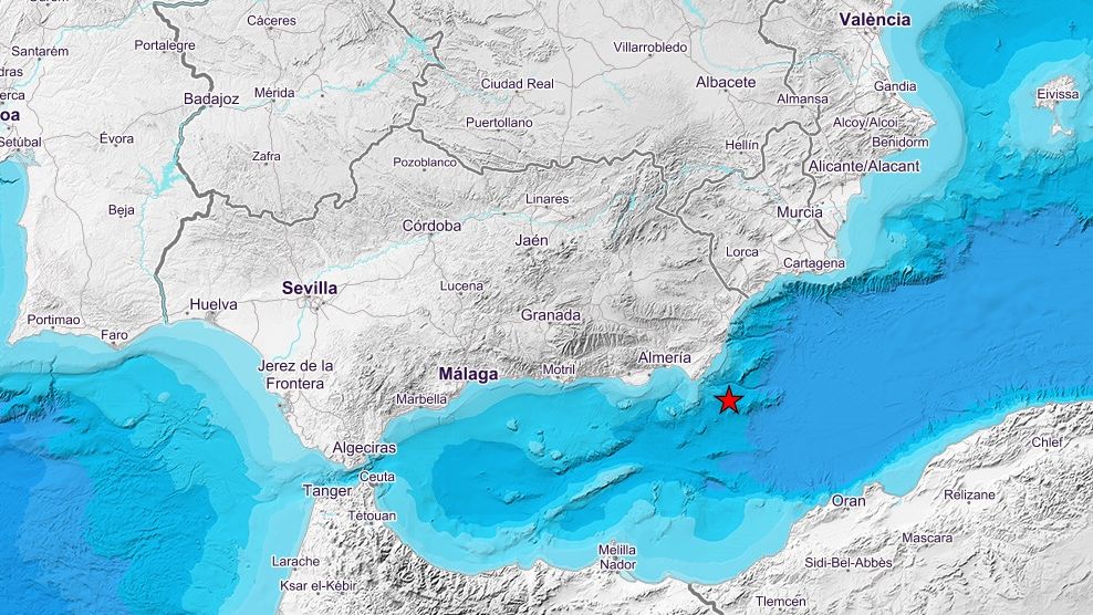 Registrado un terremoto de 5,4 frente a la costa de Almería