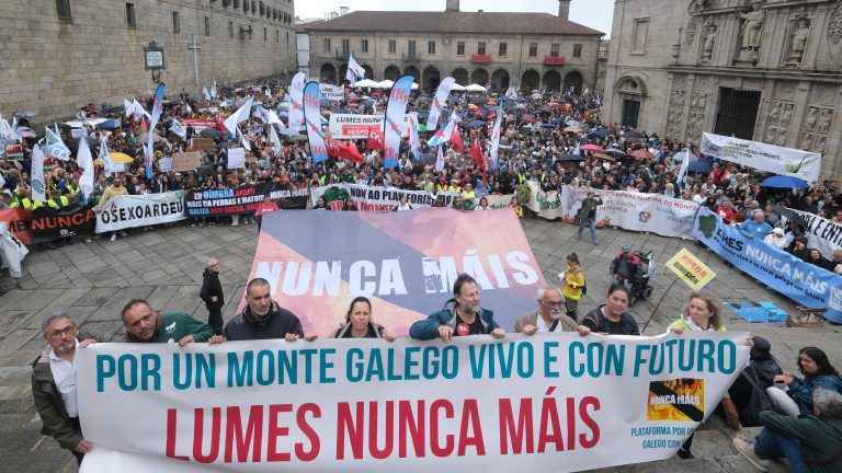 Miles de personas reclaman en las calles de Compostela más medidas contra los incendios tras la ola del verano